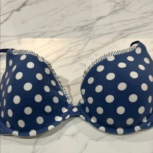Victoria's Secret Navy and White Polka Dot Bra